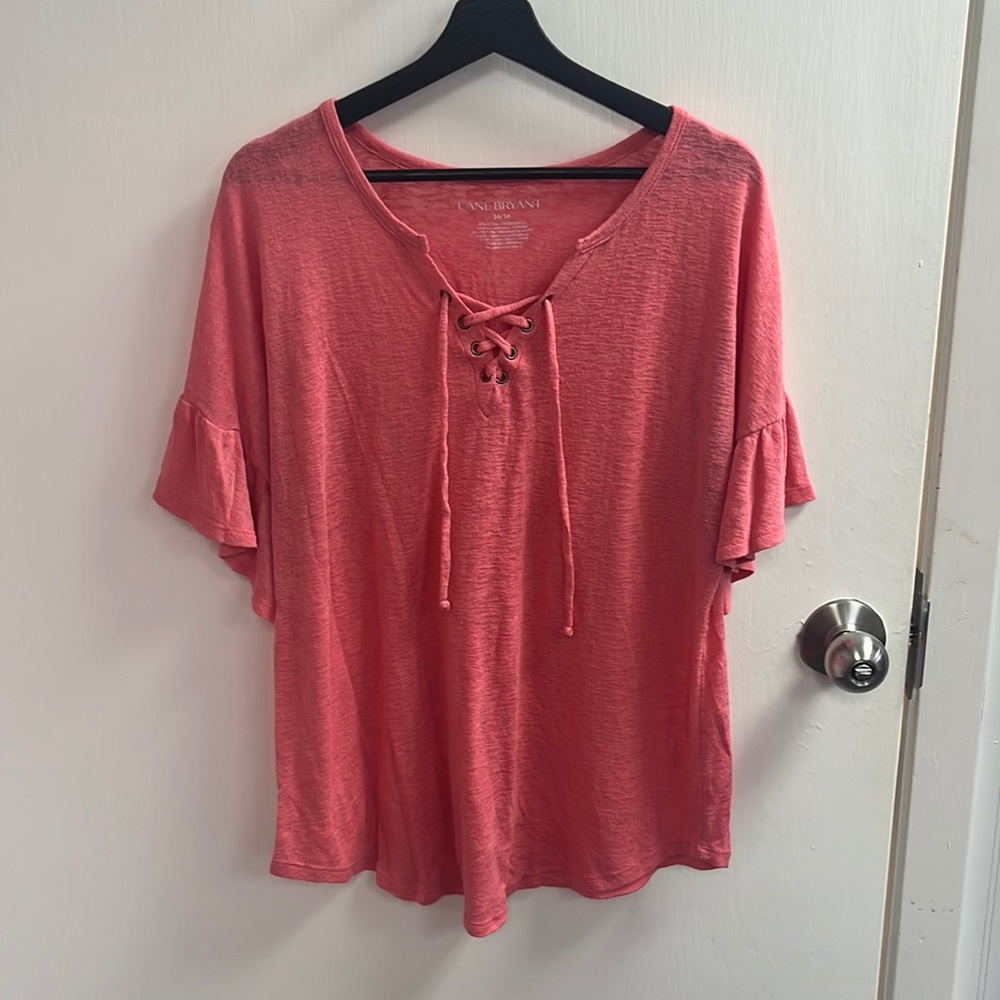 Lane Bryant Women’s Pink T-Shirt (3389)